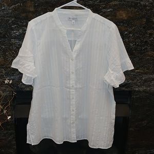 Kim Rogers White Blouse Size XL